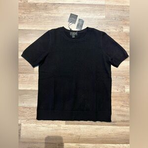 Charter Club Black Cashmere Short Sleeve Top